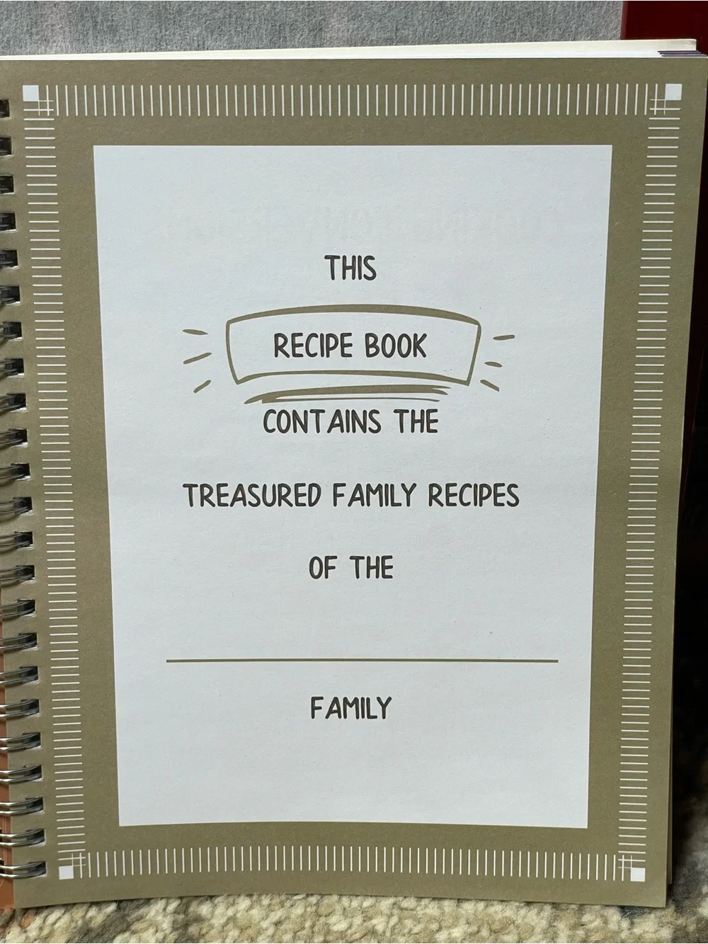 Our Family Recipes Spiral Recipe Journal - Blank - Pipilo Press - NEW*